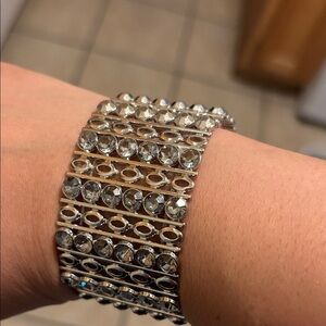 Silver Crystal Stretch Bracelet - Sparkling Women's Jewelry